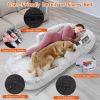 Large Foldable Human Size Dog Bed With Pillow Blanket Flurry Plush Napping Human-Sized Dog Bed