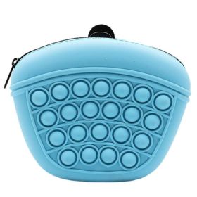 Bag Silicone Feed Dogs Treat Pouch Pet Training Bag Bundle Pocket Waist Pack (Color: Blue)