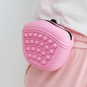 Bag Silicone Feed Dogs Treat Pouch Pet Training Bag Bundle Pocket Waist Pack (Color: Pink)