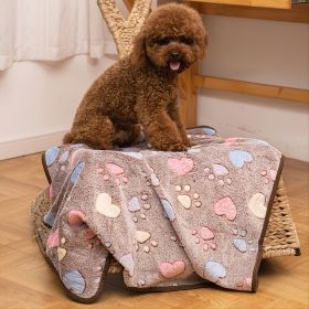 Prt Soft Brown Heart Claw Print Pet Rug For Dog And Cat S 23in*16in M 30in*20in L 41in*30in (Color: Brown - Polyester, size: s)