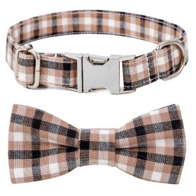 Plaid Dog Collar with Bow Pet Gift Adjustable Soft and Comfy Bowtie Collars for Small Medium Large Dogs (colour: Style 4)