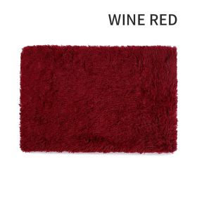 Dog Bed And Extra Matching Cover Sheet Dog Crate Pad Ultra Soft Dog Bed Mat Washable Pet Kennel Bed With Non-Slip Bottom Fluffy Plush Sleeping Mat For (Color: Wine Red, size: s)
