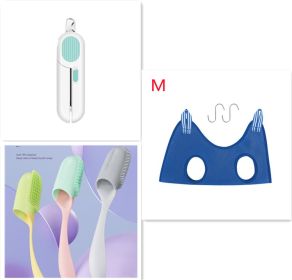 Dog And Cat Nail Clippers, Pet Nail Trimmers With LED Light (Option: Blue Set4)